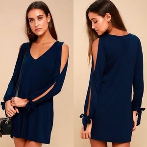 LULUS Glory of Love Navy Blue Shift Dress